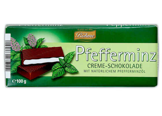 Böhme chocolate peppermint 100g hořká čokoláda s peprmintovou krémovou náplní