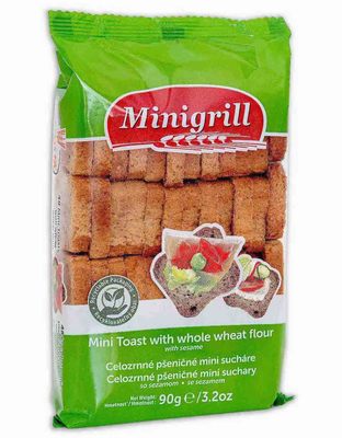 Minigrill 90g, celozrnný pšeničný mini suchar se sezamem