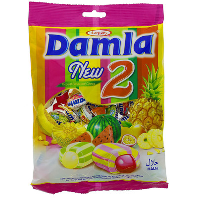 DAMLA 1000g, plněné karamelky s aromou žlutého melounu