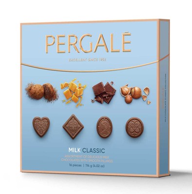 PERGALE MILK CLASSIC 114g směs pralinek z mléčné čokolády s náplněmi s různými příchutěmi