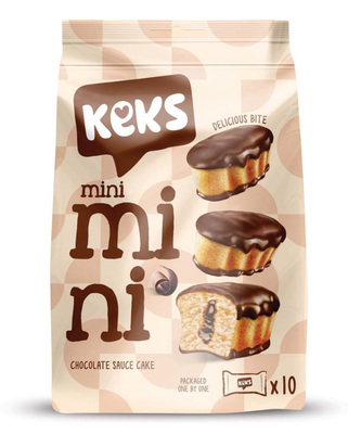 Keks mini 180g jemné pečivo s kakaovou náplní polomáčené v kakaové polevě