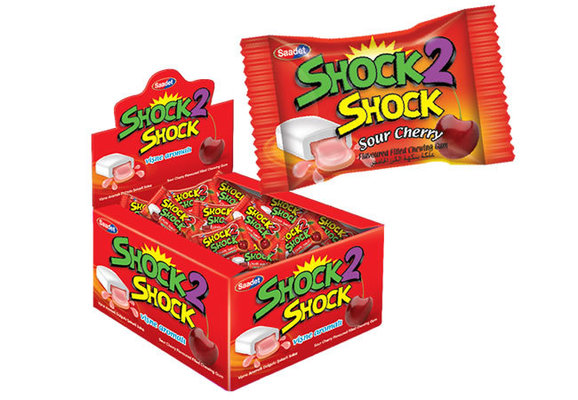 SHOCK SOUR CHERRY 4g kyselé žvýkačky s náplní s příchutí višně