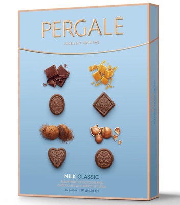 PERGALE MILK CLASSIC 171g směs pralinek z mléčné čokolády s náplněmi s různými příchutěmi