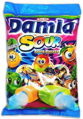 DAMLA sour 1000g, kyselé karamelky s práškovou náplní