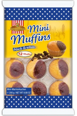 MUFFINS BLACK AND WHITE 280g, mini mramorový koláč