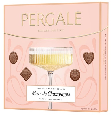 MARC DE CHAMPAGNE 114g směs pralinek z mléčné čokolády s náplní s příchutí Marc de Champagne 