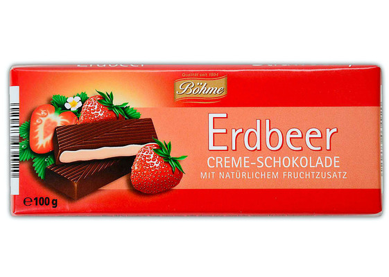 Böhme chocolate strawberry 100g hořká čokoláda plněná jahodovým krémem