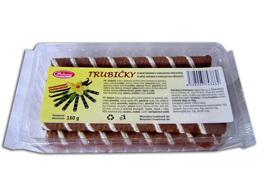 Dvoubarevné trubičky plněné krémem s vanilkovou příchutí 160g