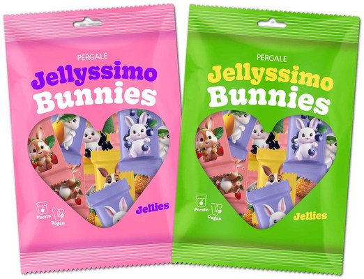 JELLYSSIMO BUNNIES 150g želé s ovocnou příchutí obalené v cukru