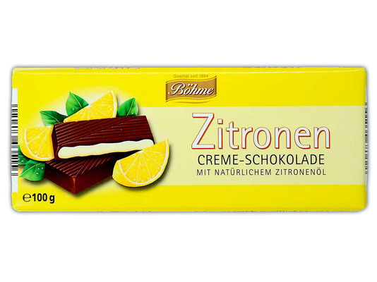 Böhme Chocolate lemon 100g hořká čokoláda s krémovou náplní s příchutí citronu