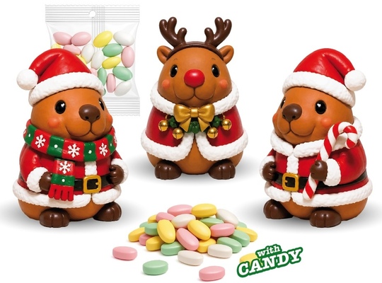 Santa capybara 5g plastové hračky s komprimátem s jahodovou příchutí