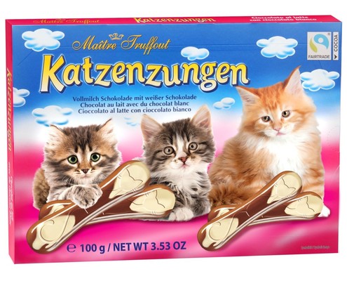 Kočičí jazýčky 100g mléčná čokoláda s bílou čokoládou