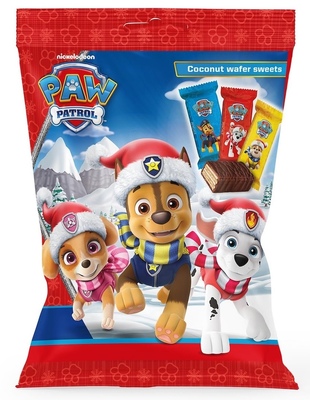 PAW PATROL 150g oplatky celomáčené v kakaové polevě s náplní s kokosovou příchutí