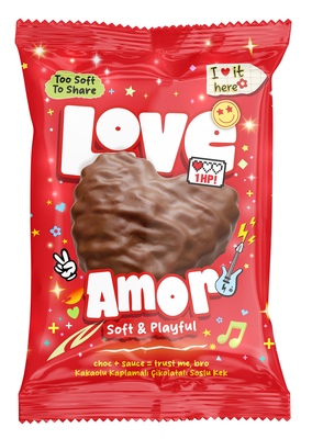 Love amor cocoa 50g jemné pečivo s náplní s čokoládovou příchutí, celomáčené v kakaové polevě