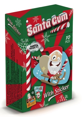 Santa gum with sticker 35g žvýkačky s ovocnou příchutí