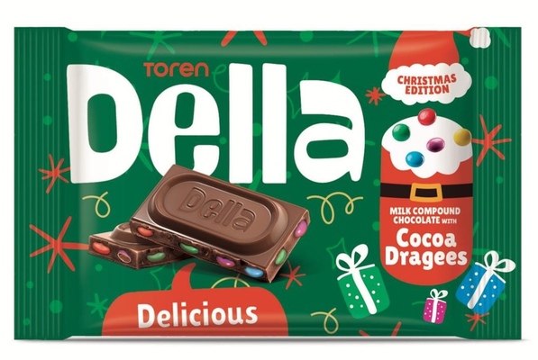 Della christmas 52g kakaová pochoutka s barevným kakaovým dražé