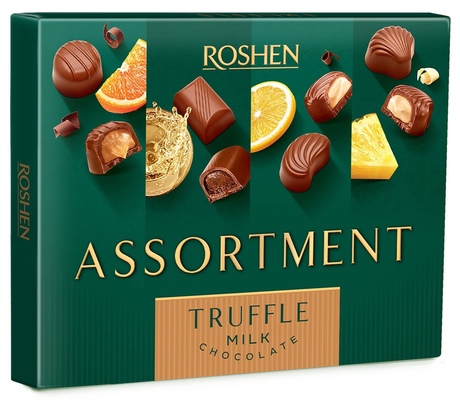 Roshen assortment truffle 148g směs pralinek z mléčné čokolády s různými náplněmi